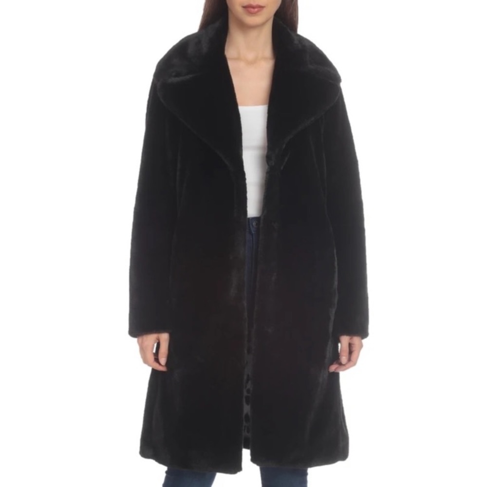 Anthropologie Avec Les Filles Faux Bunny Coat - Black, Sz. S